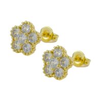 boucles d’oreilles femme fleur avec diamants