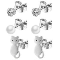 boucles-d’oreilles chats-perles-solitaires