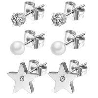 boucles d’oreilles étoiles perles solitaires