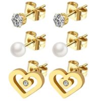 boucles d’oreilles cœurs perles solitaires