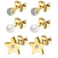 boucles d’oreilles etoiles-perles-solitaires