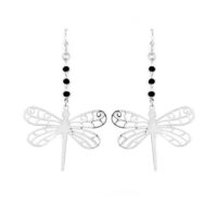 boucles d’oreilles  libellule argente