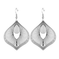 boucles d’oreilles losange arrondi argente