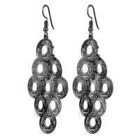 boucles d’oreilles multitude de cercles couleur noir