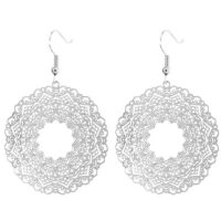 boucles d’oreille rosace argente