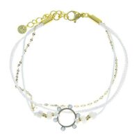 bracelet acier 316 inoxydable 3 rangs soleil pierre naturelle de lune