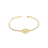 bracelet pour femme fleur dorée