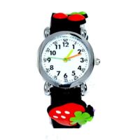 montre enfant noir fraise