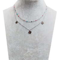 Collier trèfle argent multi couleur