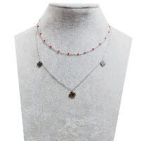 Collier trèfle rouge