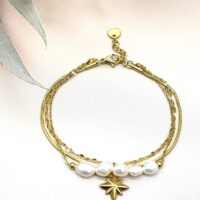 Bracelet étoile avec perle doré