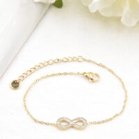 Bracelet infini strass doré