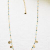 Collier petit disque turquoise